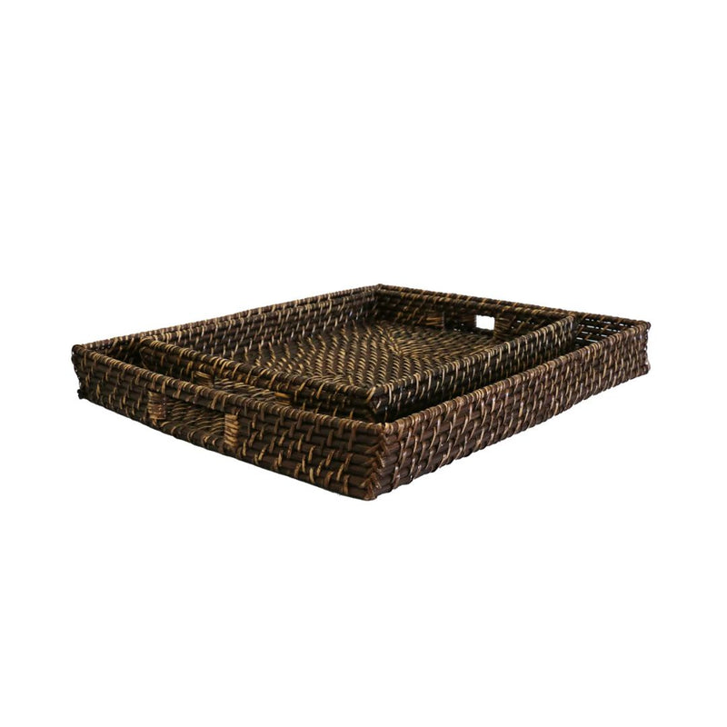 Bermuda Tray in Walnut Rattan - Large