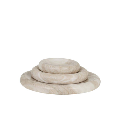 Rufus Indra Large Shallow Bowl - Oat Marble