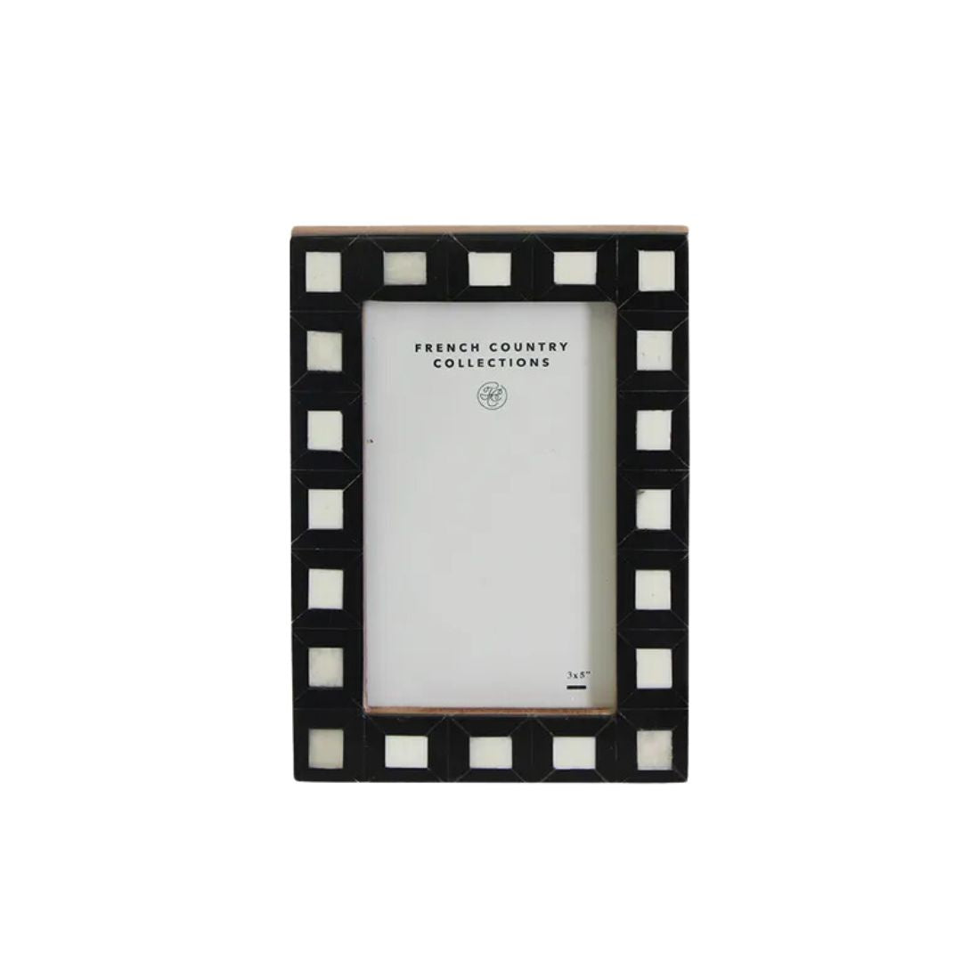 Black & White Squares Photo Frame - 3x5"