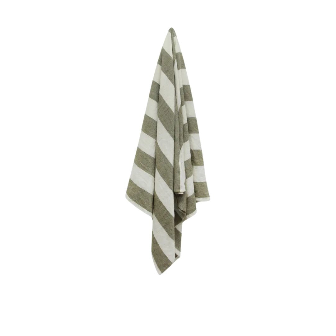 Striped Tablecloth Olive - Small