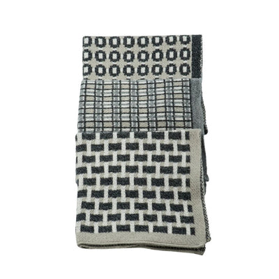 Basento Washcloths: Graphite - Set of 3