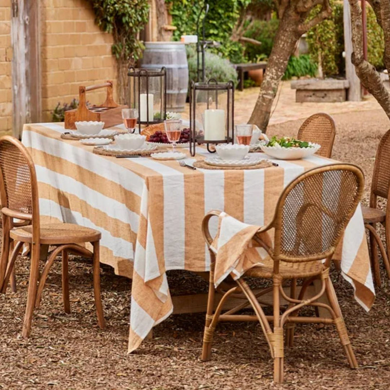 Striped Tablecloth Rust - Small